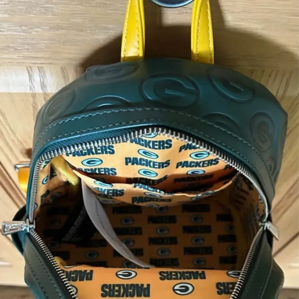 Loungefly NFL Green Bay Packers Logo Mini Backpack Handbag Tote